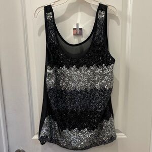 EUC black and silver sequin tank - S